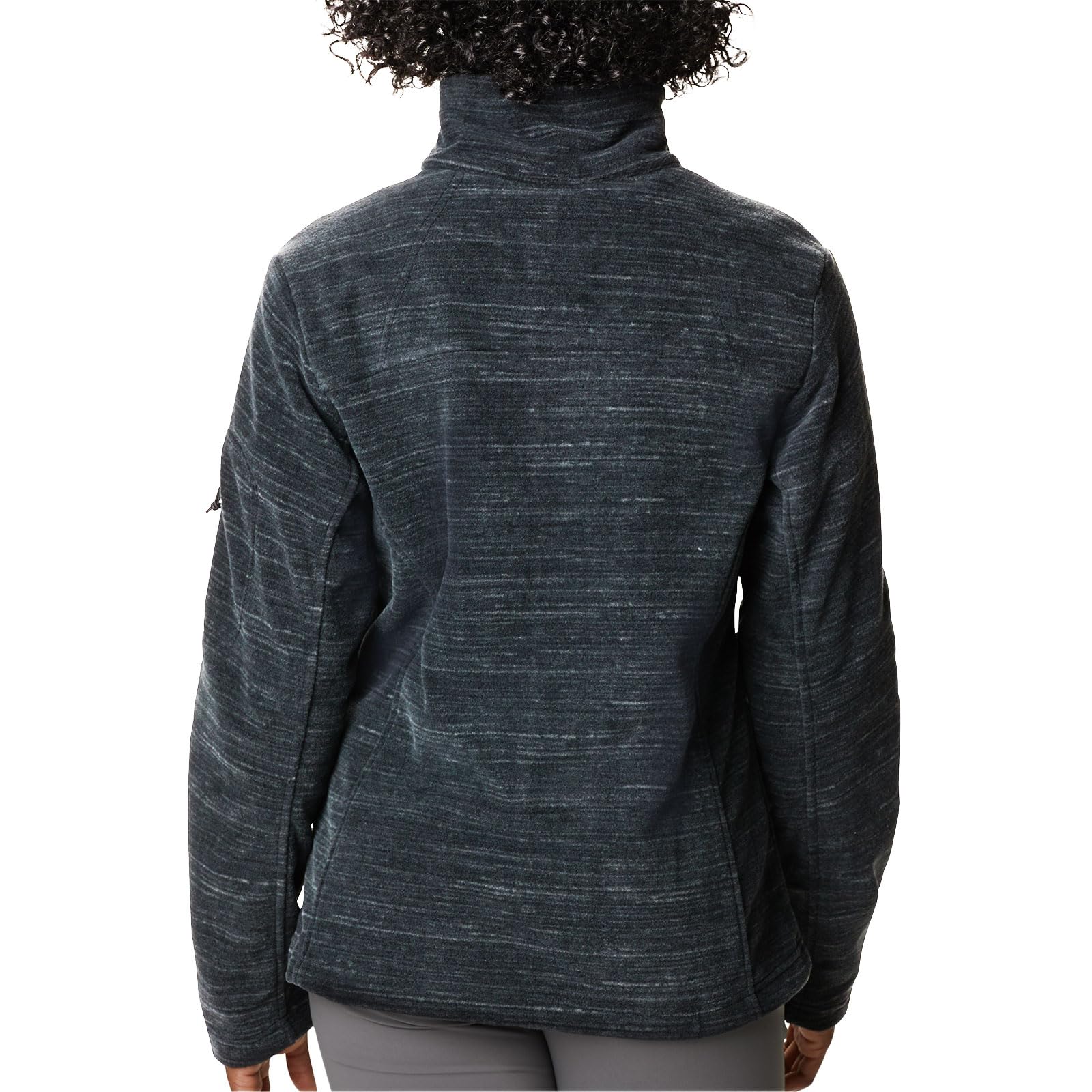 Columbia Fast Trek Jacket, Chaqueta De Forro Polar Con Cremallera para Mujer, Black Spacedye Print, Talla L