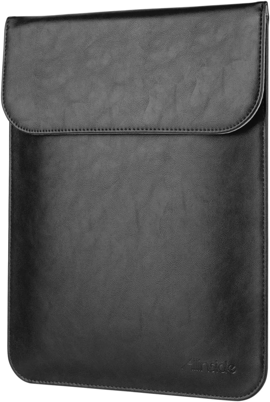 Allinside 11-12 inch Laptop Sleeve Case Compatible with MacBook Air 11 2010–2015 (A1370 A1465)/MacBook 12 2015–2017 (A1534), PU Leather Laptop Case Cover, Black