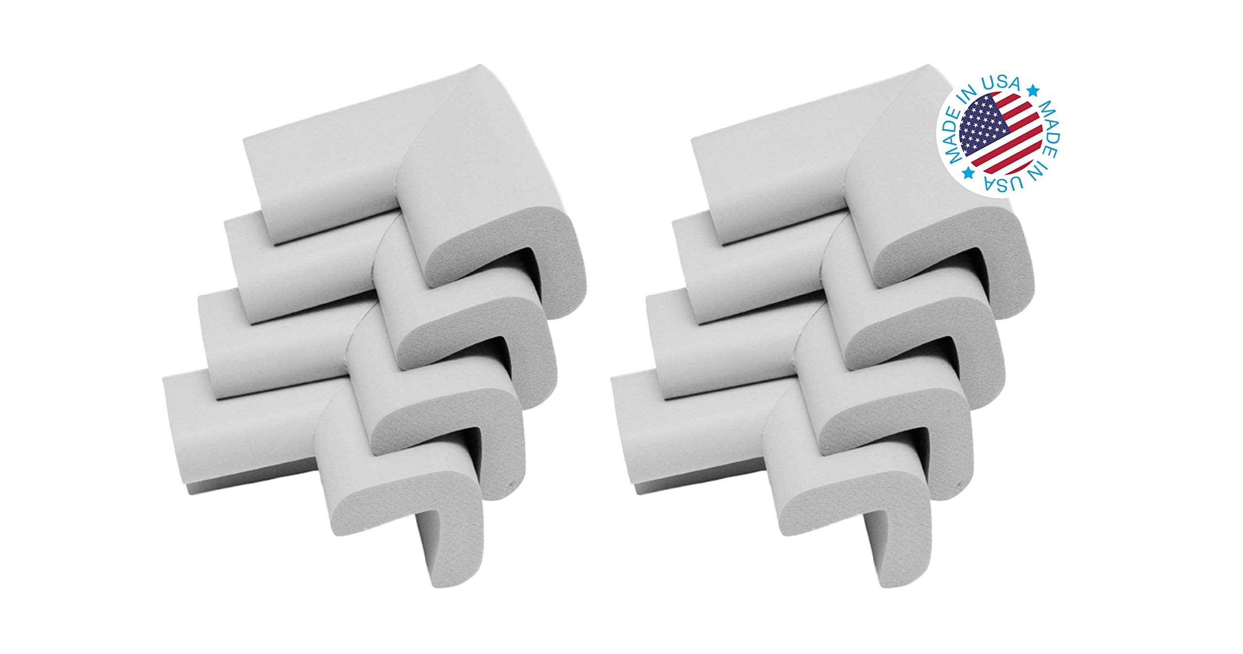 Kidkusion Corner Cushions, Off White - 8 Pack | Foam Safety; Table Protector; Furniture Safety; Edge Guard