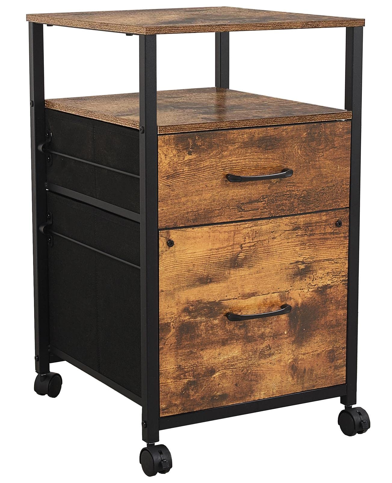 Filing with 2 Fabric Drawer Mobile Printer Stand for Home