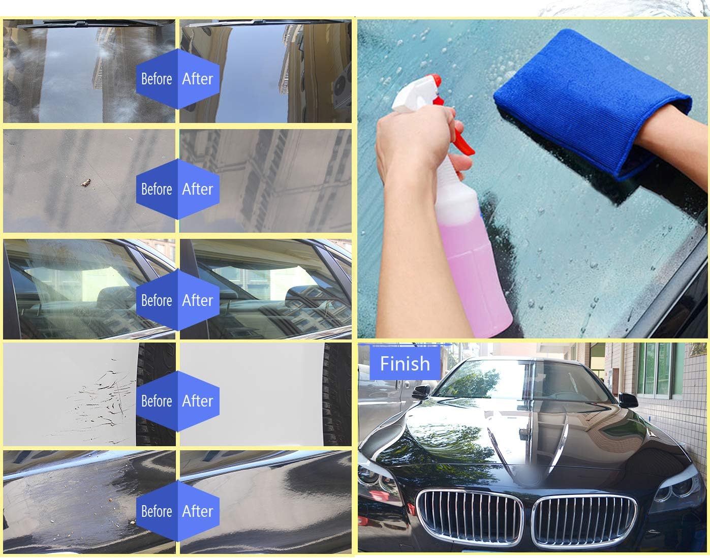 Clay Mitt, AutoCare Fine Grade Clay Bar Mitt Surface Prep Mitt Finish Clay Bar Mitt Wash Mitt Clay Eraser Mitt for Car Detailing Clay Bar Alternative Novel Detailing Tool & Kit, Creative Gift-1 Pack
