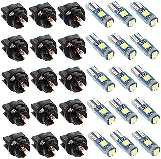 20 pièces Ampoules LED pour Tableau de Bord Auto Éclairage Intérieur Voiture Petites Ampoules avec Socket Facile à Installer Lumière Claire et Lumineuse pour Sécurité et