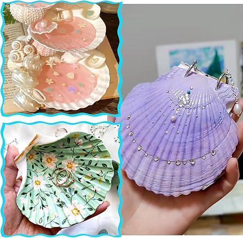 Miniatura 4 de 8 conchas de almeja para manualidades, conchas de vieira naturales de 4 a 5 pulgadas, conchas marinas grandes para manualidades, fiestas temáticas y