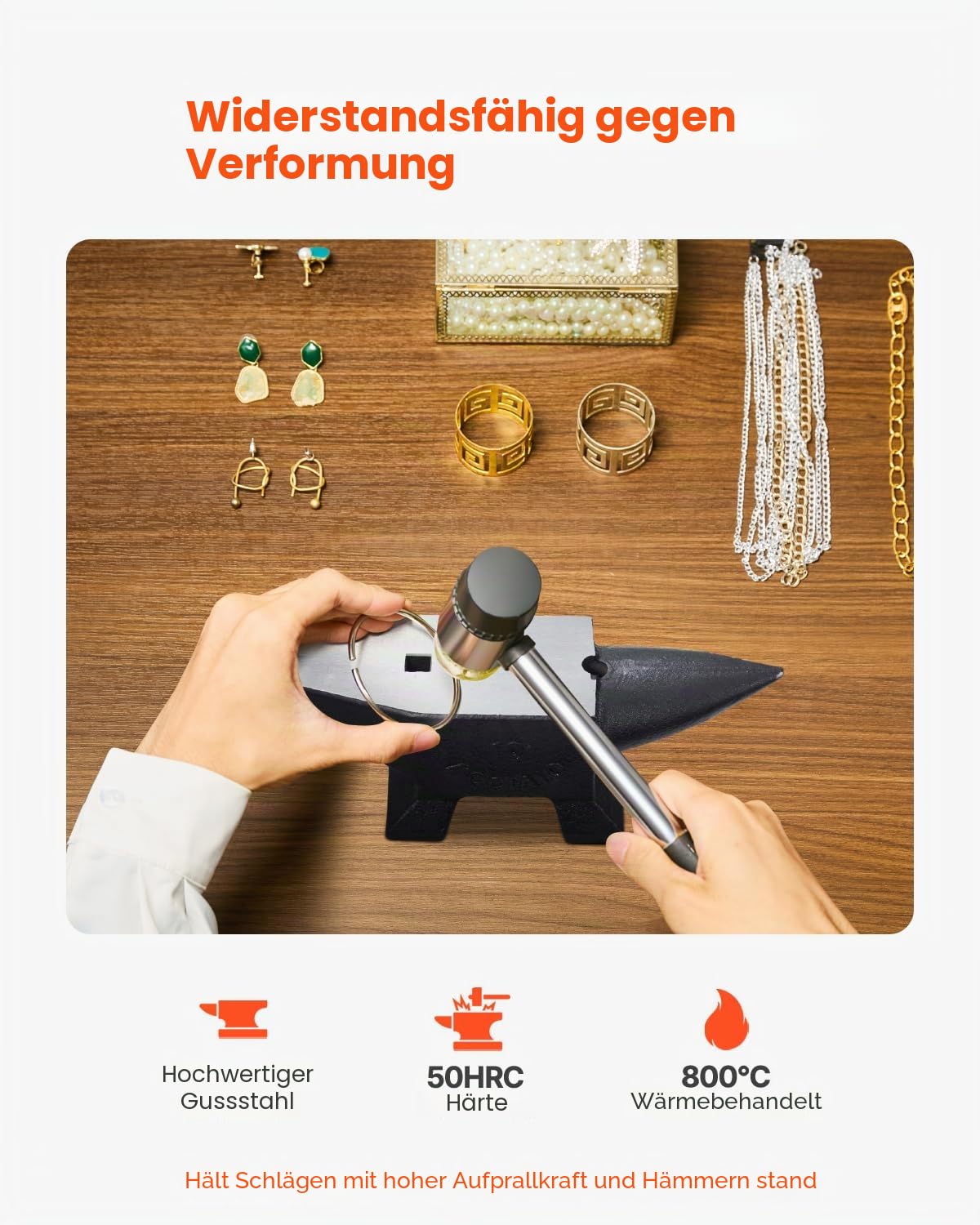 VEVOR 10kg Schmiedeamboss 55HRC Stahl Schmiede Werkzeug 35, 3x11, 3x16cm Amboss mit einer Arbeitsfläche von 355x110mm, Abflachen Schmieden und Formen Metall, Cast Iron Anvil 22 LBS, Schwarz & Grau