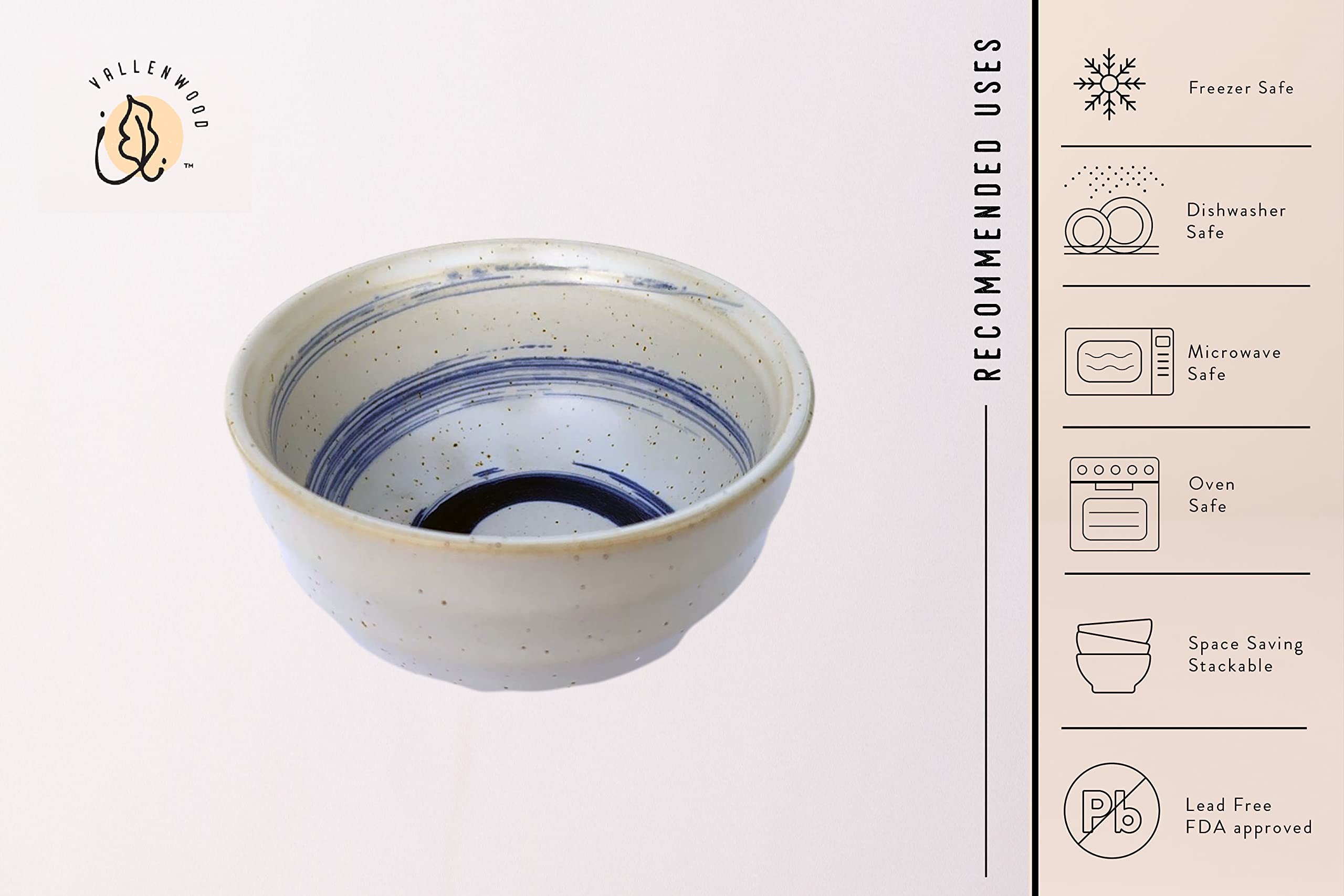 8 Pieces Japanese Fuji Blue Style. 4 Ceramic Miso & Rice Bowls Set Plus 4 Small Soy Sauce bowl Plates Included. 8 oz. Japan, Korean & Chinese. Portion Control Ramen Soup Capable. (Fuji Snow, 4.1in x4)