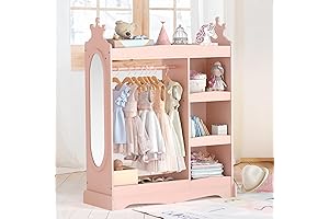 Stunning Kids Dress Up Storage with Mirror & Hooks for Bountiful Costume Options