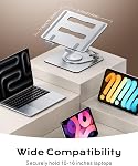 Zewwen 360° Flexible Rotating Laptop Stand for Desk, Ergonomic Adjustable Laptop Riser Holder with Dual-bar Support, Portable Computer Stand for MacBook Air Pro, Dell XPS, HP (10-16")
