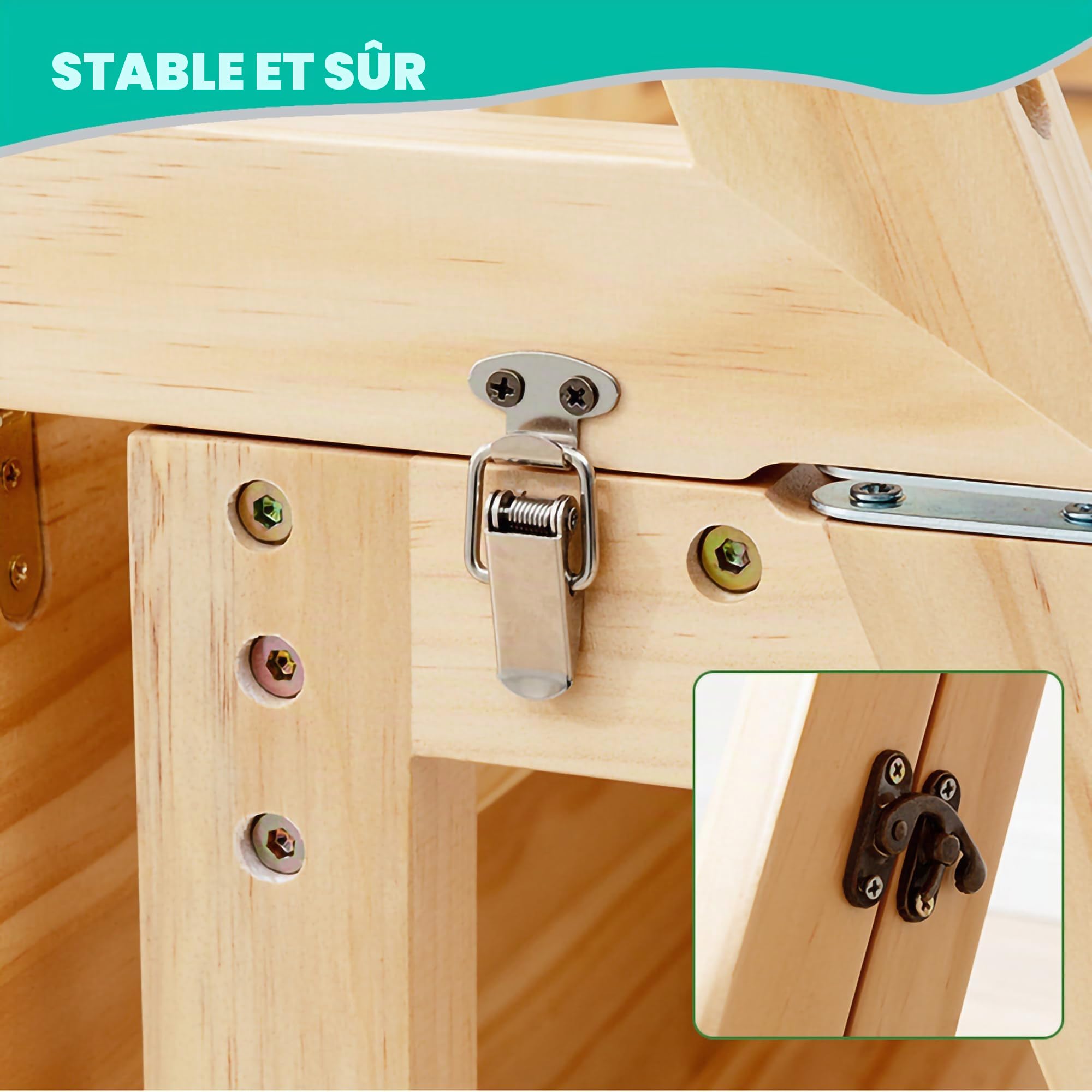Escabeau, Escabeau, 4 marches, escabeau pliant 2-en-1 et chaise, marchepied, pliable, escabeau en bois, escabeau ménager, charge maximale 180 kg, convient pour la cuisine, la maison, les
