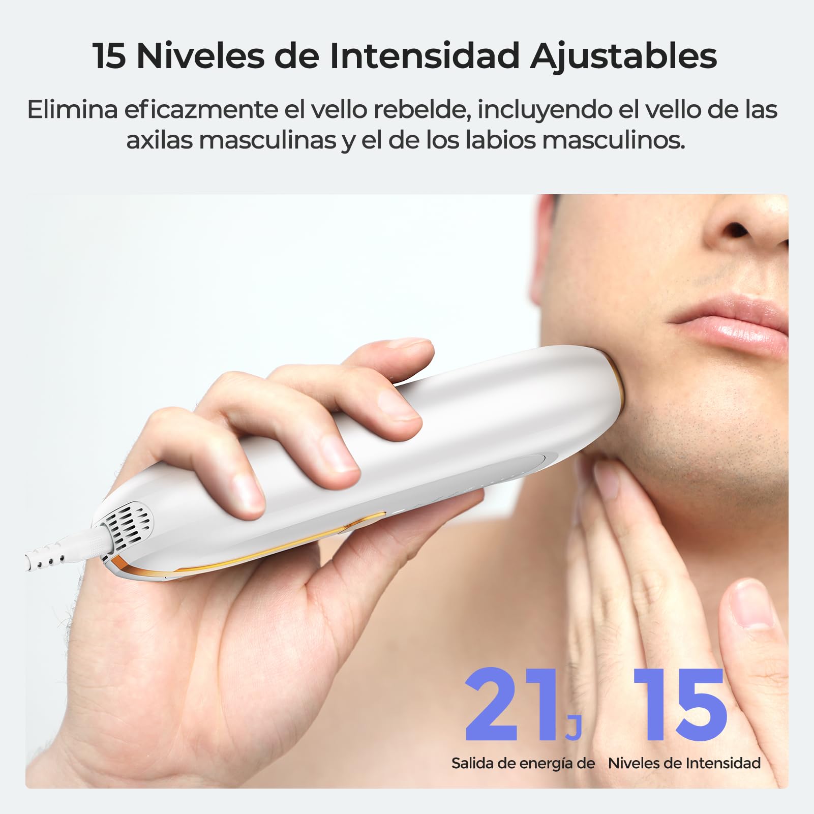 Depiladora Luz Pulsada para Mujeres y Hombres, Indolora Sapphire Depiladora Laser, Alternativa a la Depilación en Salón, Enfriamiento Efecto Hielo, Resultados Duraderos, para Cara, Cuerpo, Bikini