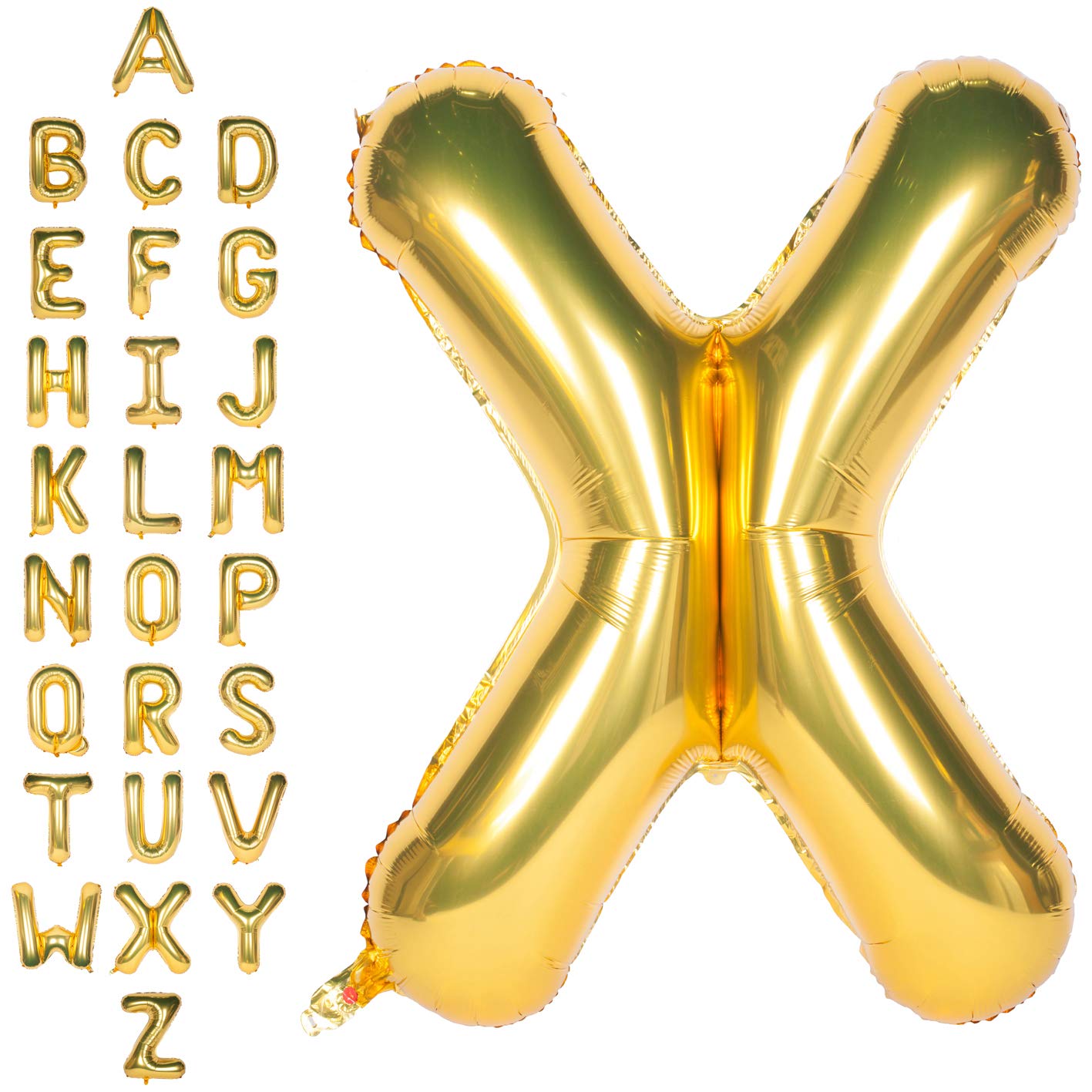 40 Inch Gold Letter Balloon Large Letter X Balloon Foil Helium Alphabet Balloons Gold Birthday Party Anniversary Wedding Graduation Ceremony Decoration (Gold Letter X) โ image 1