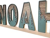 Personalized Boho Nursery Name Sign - Custom 3D Wooden Family Name Wall Art for Kids Room, Baby Shower Gift (Woodland)