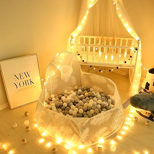 Miniatura 5 de Pozo de bolas para niños pequeños tienda de campaña de juego desplegable con valla de piscina con aro de baloncesto para bebés y niñas regalos para