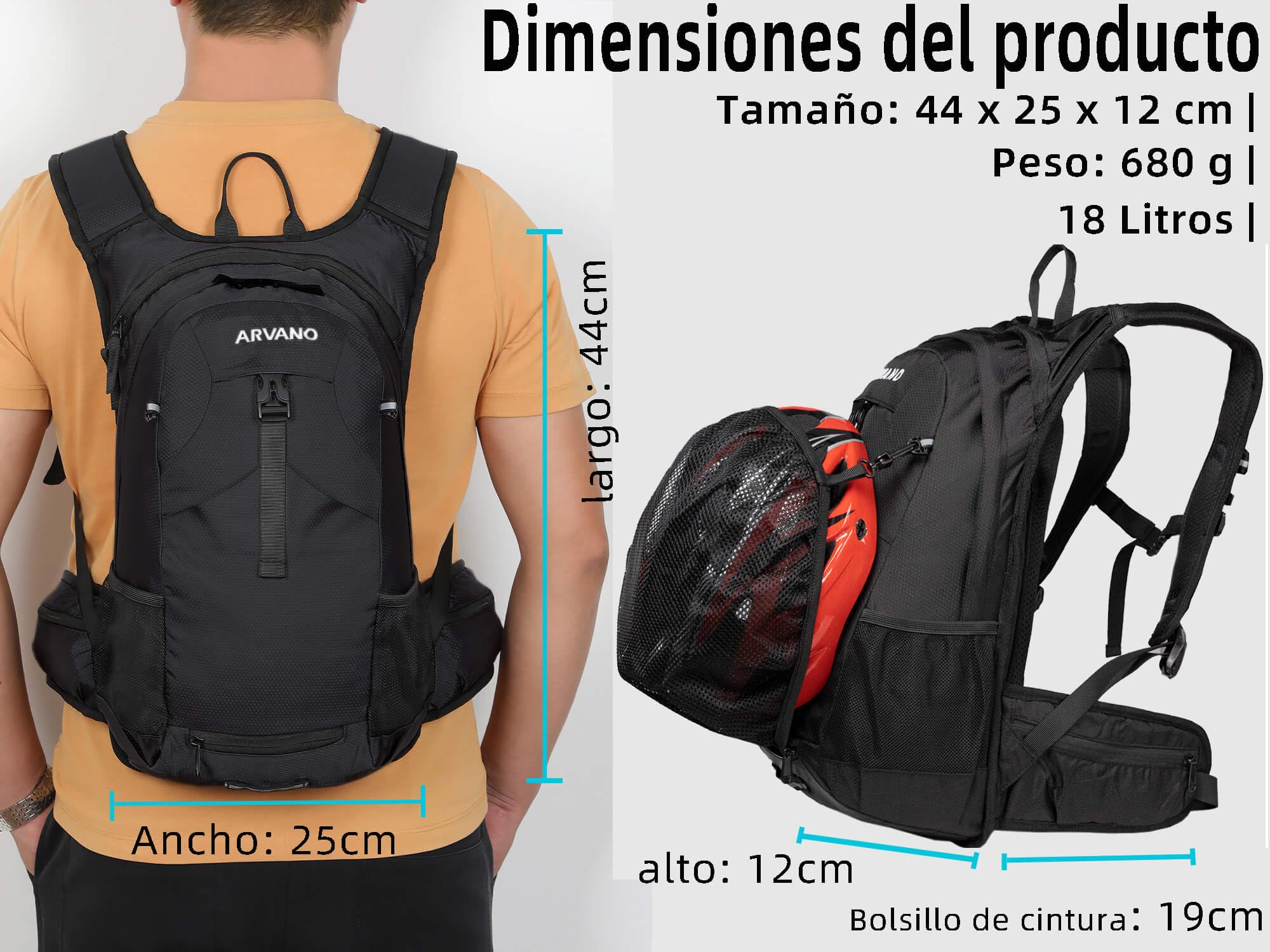 Mochila de hidratación con Bolsa de Agua 2L, Mochila vejiga de Agua térmico para Bicicleta Montaña, Ciclismo, Esquí, Senderismo, Ligero Bolsa de Deportes