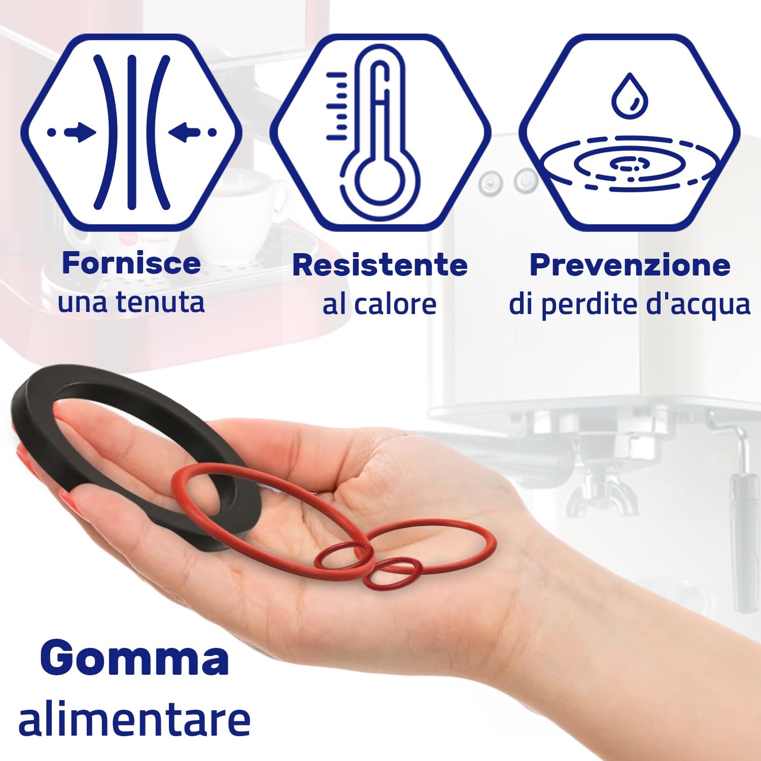 Guarnizioni Bombola Gas Kit Guarnizione Sottocoppa 8,5mm Per Macchina Caffè Gaggia Baby Prima Serie - Ricambio Originale Macchina Da Caffe A Capsule