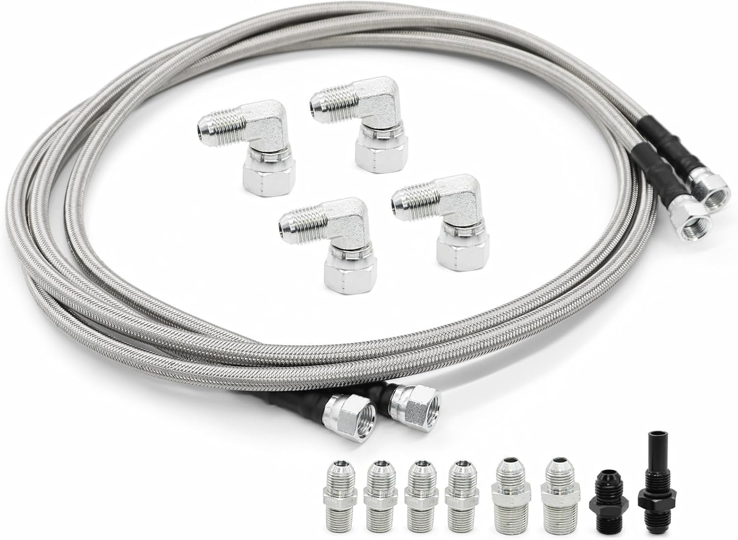 6AN 70" Transmission Fluid Oil Cooler Hose Line kit Compatible with Transmission TR6060 C5 C6 AOD 4L80E TH350 TH400 4L60E 700R4 200-4R