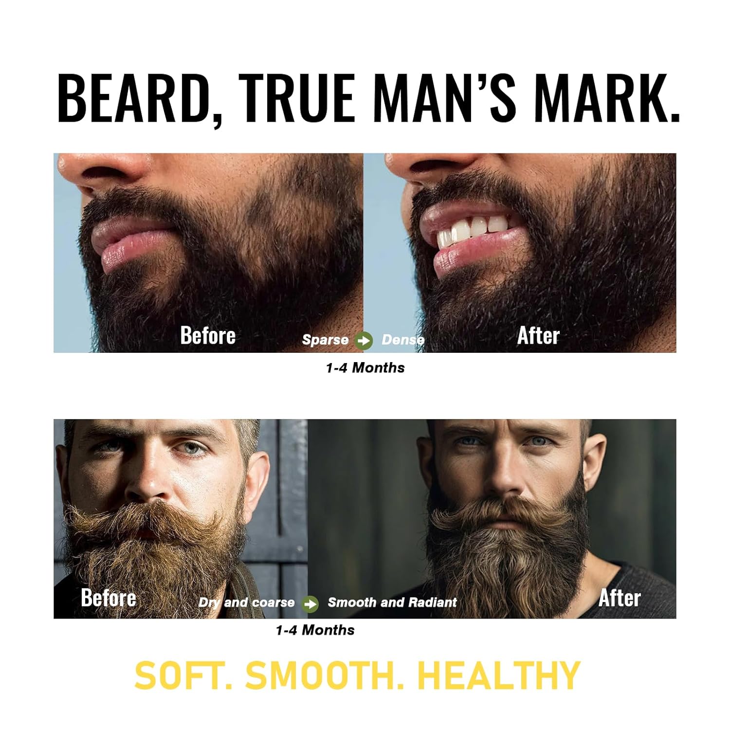 Biotin Beard Growth Oil for Men Set – 2 Pack Unscented & Citrus with Castor & Grape Seed Oil for Fuller, Softer, Moisturizing Beard – Gift for Father, Husband, Boyfriend – 4 oz - Image 3