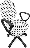 Vista 49 de Ambesonne - Funda para silla de oficina en acuarela, pinceladas abstractas con diseño de lunares, patrón geométrico grunge, fondo moteado, tela