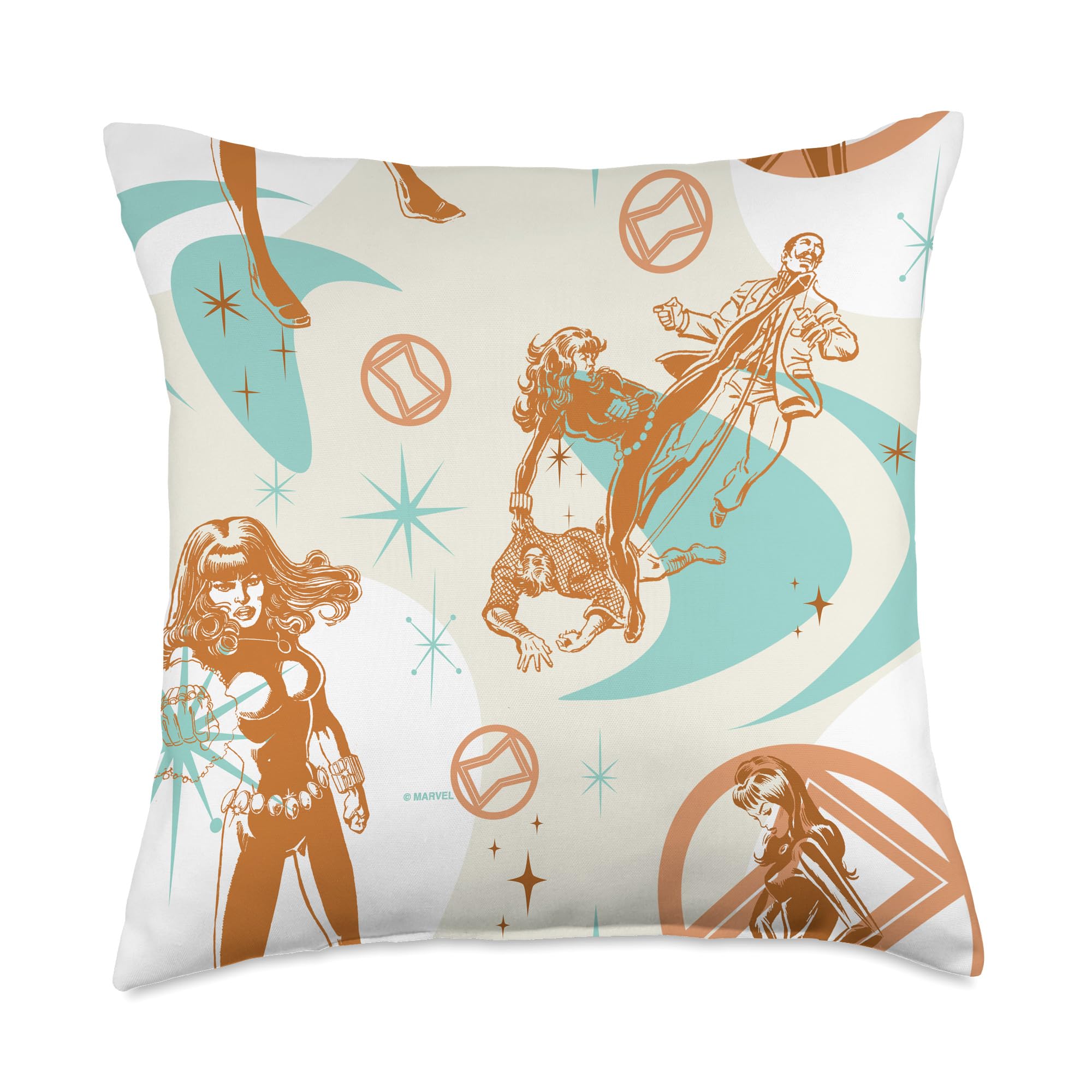 Coussin Black Widow Marvel 18x18 oreiller déco salon rétro vintage