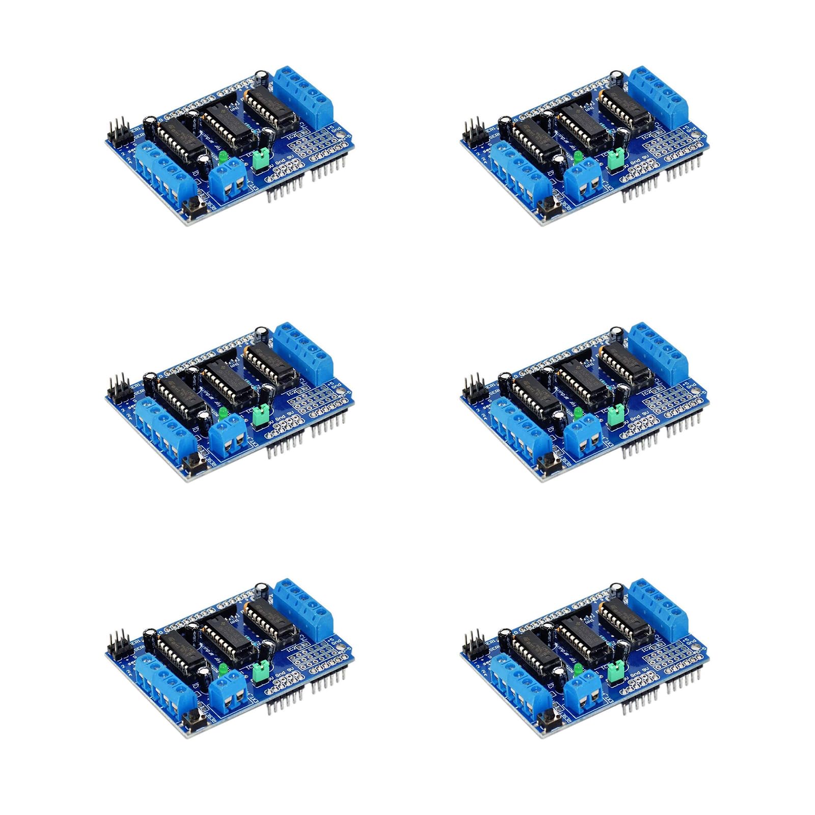 Set di 6 protezioni per driver motore CC L293D e scudi driver per motore passo-passo (schede di espansione), compatibili con Arduino Duemilanove e Raspberry Pi