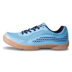 Nivia Flash 2.0 Badminton Shoes for Men, PVC Synthetic Leather & Mesh Upper, Duo-Foam Midsole, Lightweight Non-Marking Herringbone Sole, Superior Grip & Cushioning (Blue, UK04)