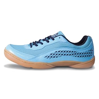 Nivia Flash 2.0 Badminton Shoes for Men, PVC Synthetic Leather & Mesh Upper, Duo-Foam Midsole, Lightweight Non-Marking Herringbone Sole, Superior Grip & Cushioning (Blue, UK11)