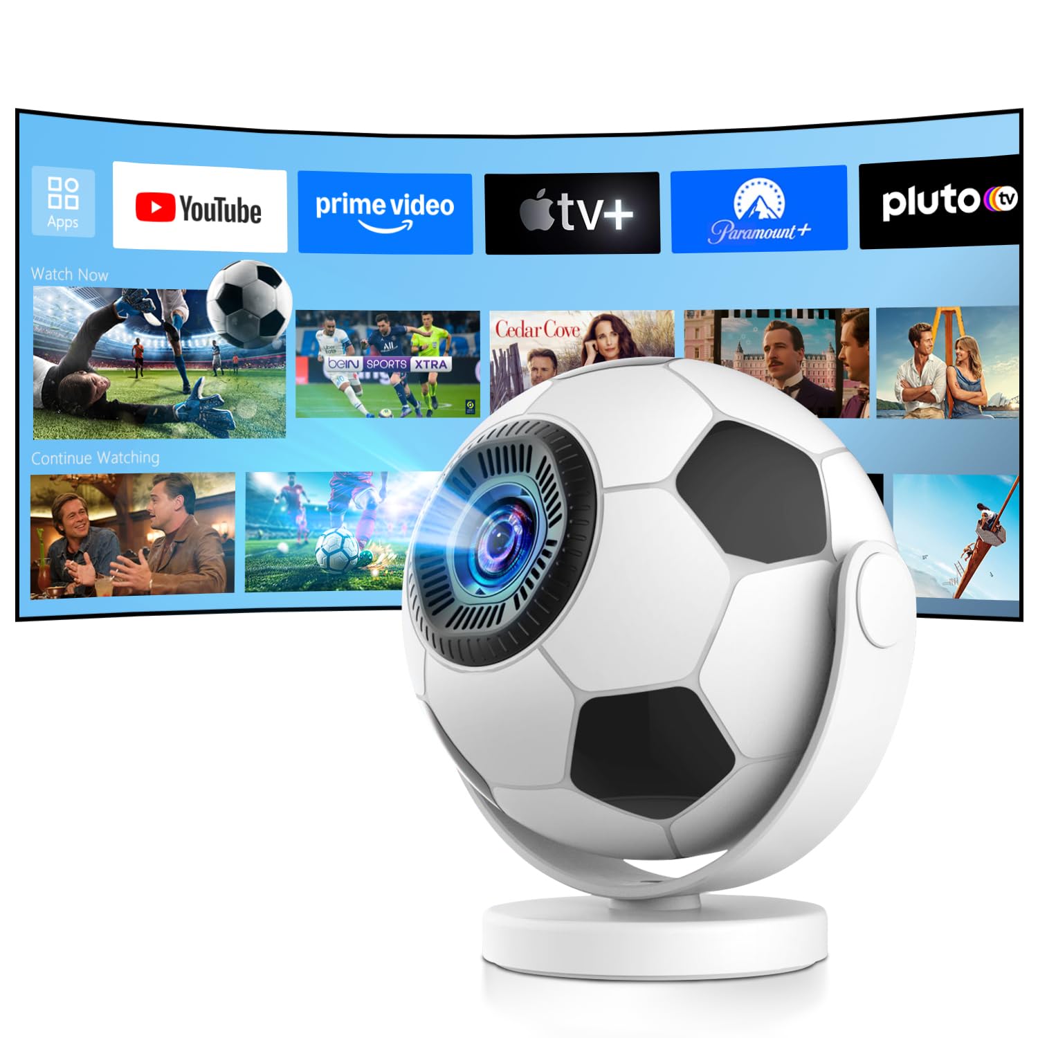 Mini proiettore supporta 4K 2026, Smart Beamer Android 14.0, Smart Proiettore portatile con WiFi 6 e Bluetooth 5.4 Portable Auto Keystone, piccolo proiettore per home cinema all'aperto, rotazione di