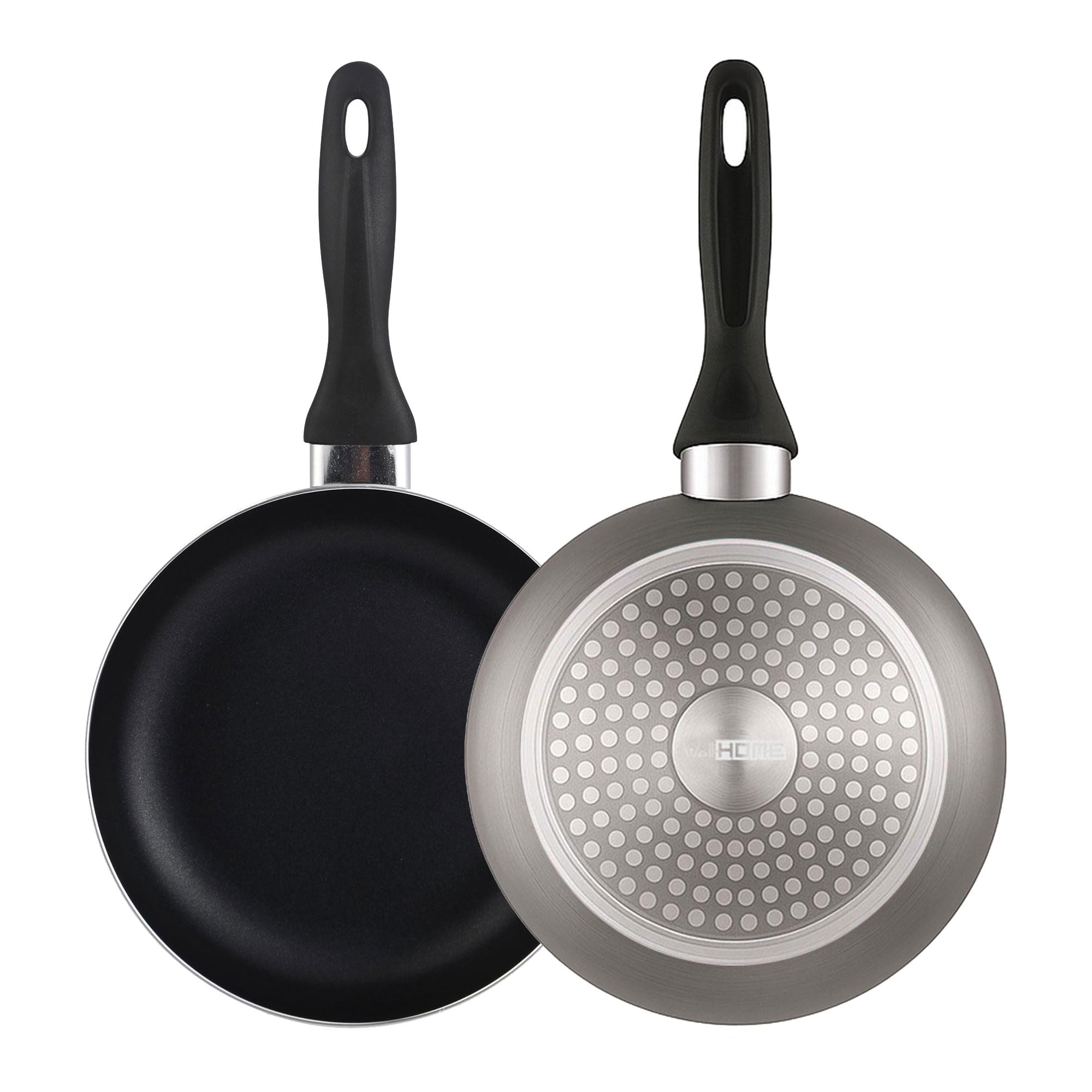 Set of Non-Stick Frying Pans Ø28x5cm, Induction, in Pressed Aluminium, in Grey