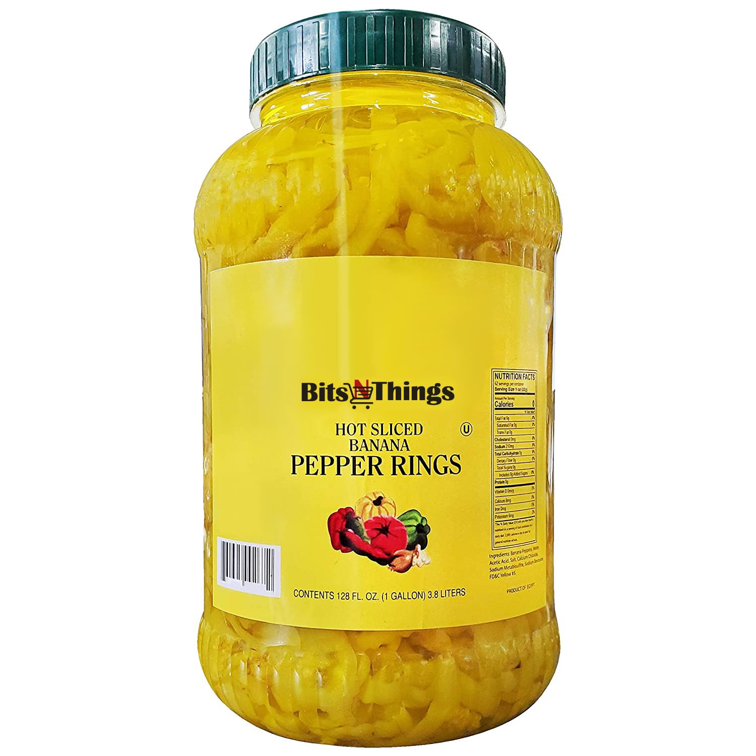 Hot Sliced Banana Pepper Rings | Bits N Things | 1 gallon