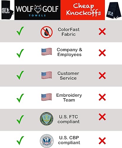 Miniatura 3 de Wolf Golf Towels - Toalla de golf Best Papa by Par - Accesorios de golf para hombre - Regalos de golf para hombres - Toalla de golf divertida bordada