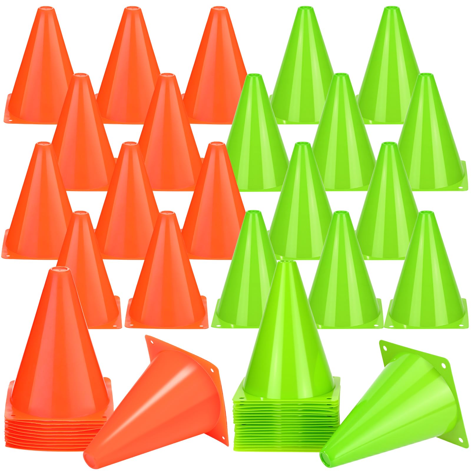 Reginary 40 coni piccoli da 17,8 cm per sport calcio bici da allenamento ad ostacoli coni in plastica blocco stradale per sport pattinaggio attività indoor outdoor costruzione feste
