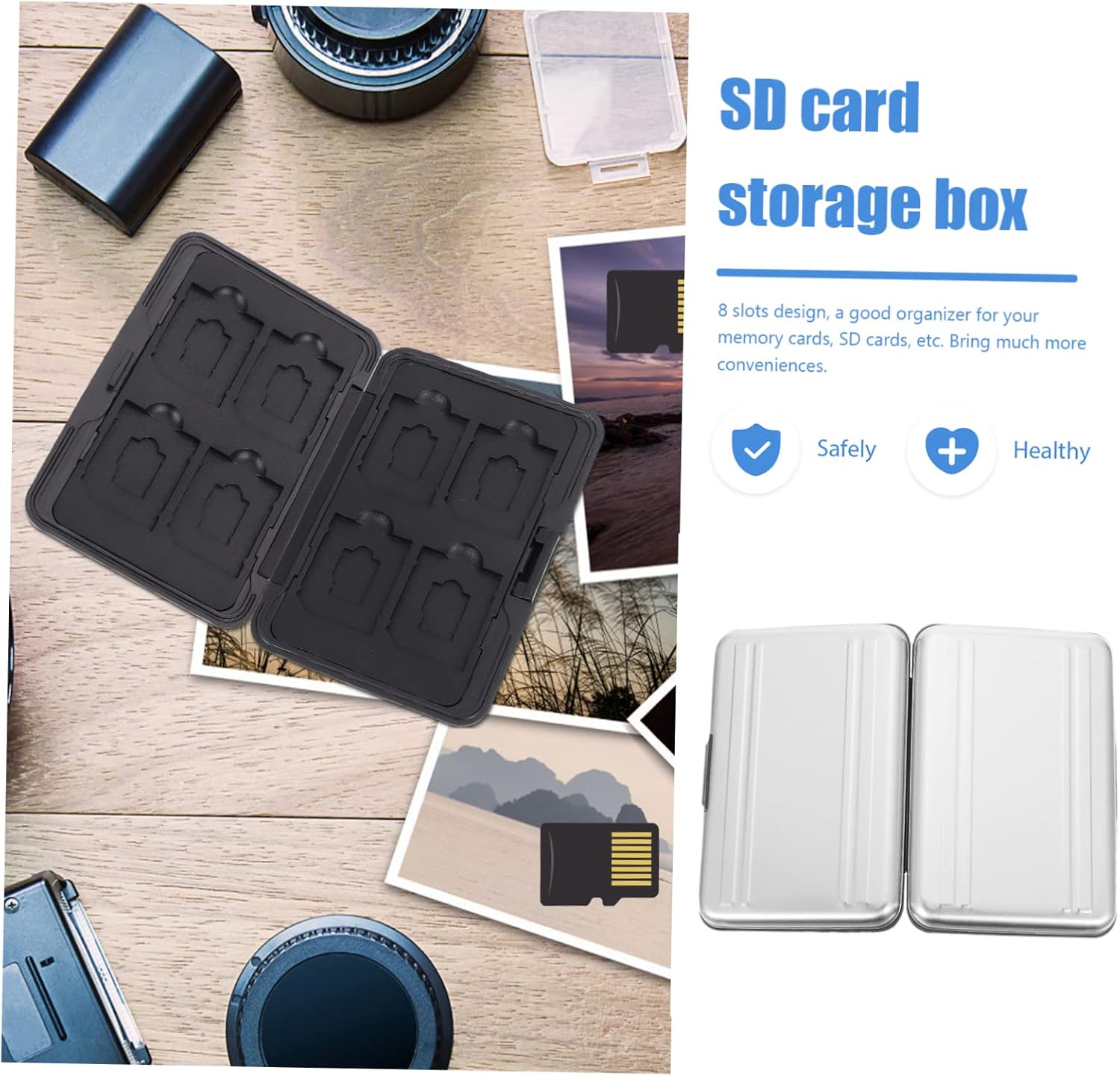 Gatuida Card Storage Box Case Holder Slot Organizer Memory Card Storage Box Case