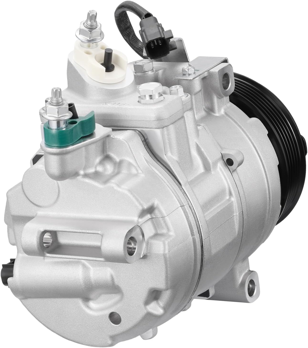 198355 Air Conditioning A/C Compressor with Clutch Compatible with Ford Edge 2012-2015, Compatible with Ford Explorer 2012, L4 2.0L GAS Turbocharged, 6 Grooves