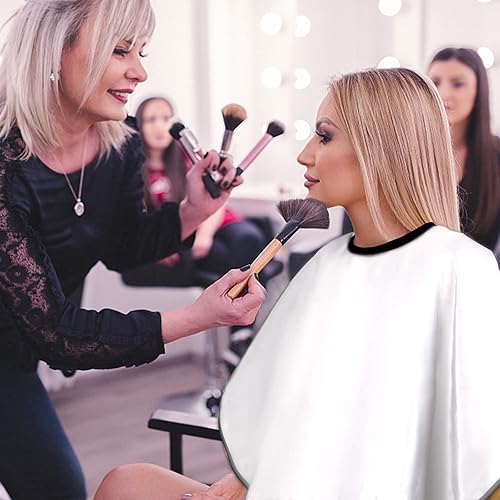 Miniatura 5 de Capa corta de peluquero, capa de nailon impermeable para corte de pelo, capa de artista de maquillaje para teñir el cabello, peinar, peinar, peinar