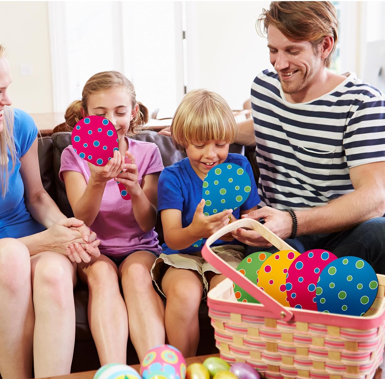 24 Pcs Wooden Paddle Balls with String for Easter Vintage Toy Set Paddle Ball Bulk for Easter Spring Birthday Party Favor Gifts
