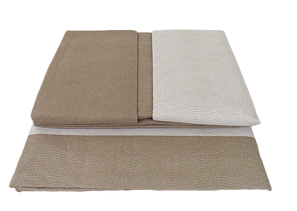 Gabel - Chromo Completo Lenzuola Misura Maxi Matrimoniale Cotone Colore Tortora 8033478234259