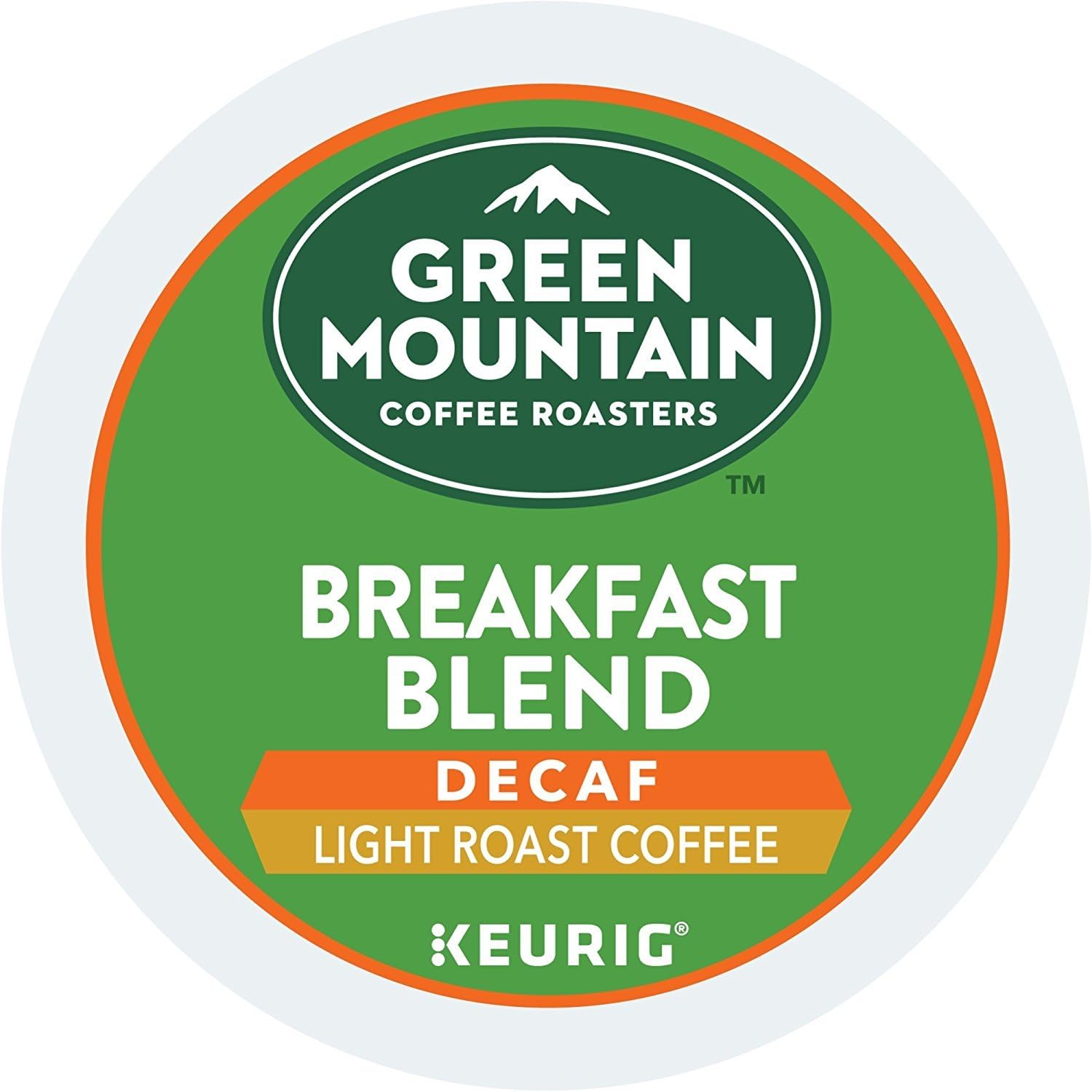 Green Mountain Coffee Roasters Breakfast Blend Decaf Keurig Single-Serve K-Cup pods, Light Roast Coffee, 72 Count
