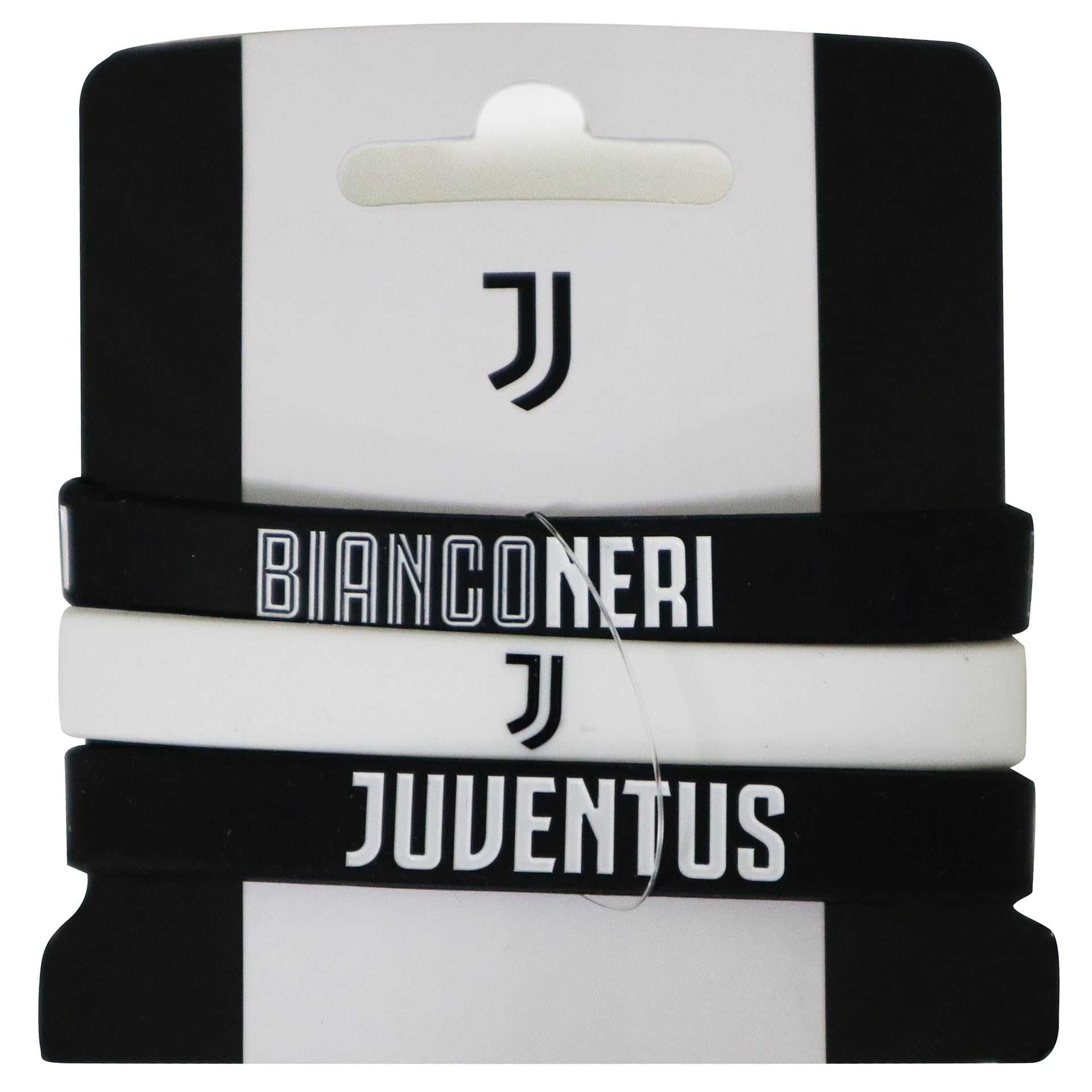 Set 3 Braccialetti Juventus Ufficiale - Kit Bracciali Braccialetto Ufficiali Juve in silicone - Gadget Tifoso Calcio SET3BRJ1345