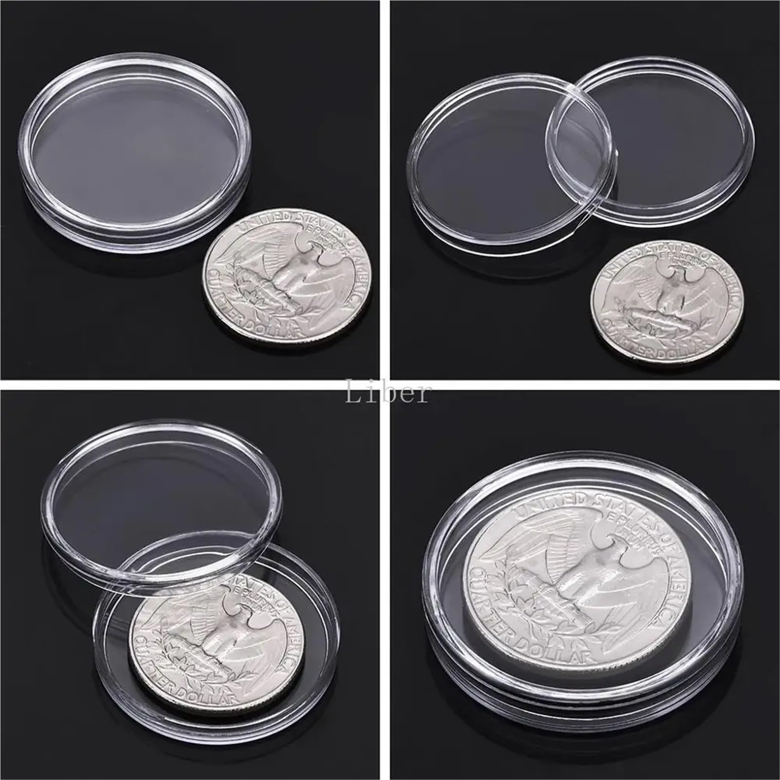 Portamonete in argento trasparente, 200 pezzi, 27 mm, 30 mm, per monete commemorative (27 mm)