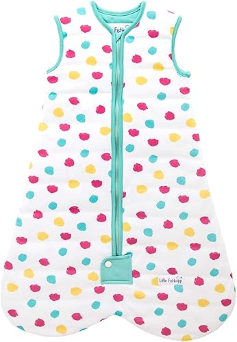 Little Fishkopp Saco de dormir para bebé de algodón orgánico Puntos pastel 2.5 Tog 6-18 meses