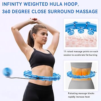 Infinity Weighted Hoop with 32 Links(62 Inch),Weighted Hoop for Adults Weight Loss, Infinity Fitness Hoop Plus Size, for Women Smart Exercise Equipment
