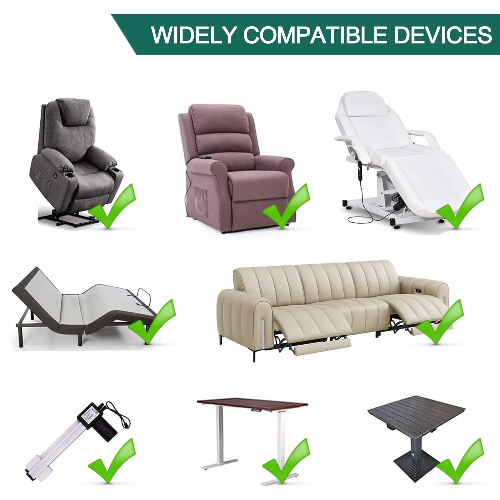 Power Recliner Power Cord, AC/DC Switching Power Supply Transformer 2-pin 29V 2A Adapter Universal Power Cord for Lift Chair/Power Recliner/Standing Desk/Couch/Vacuum/Mop