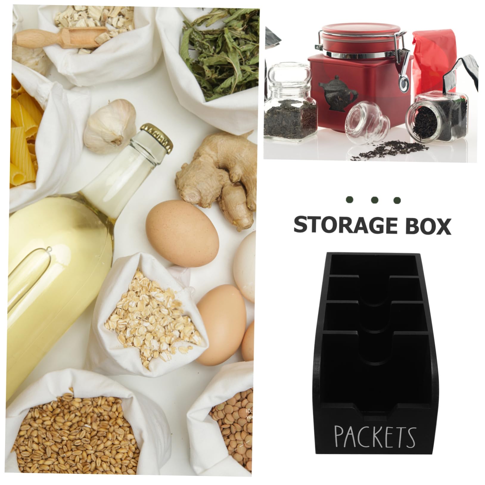 Organisateur de Sauce Bois de Foncé Sachets Cuisine et Garde-manger