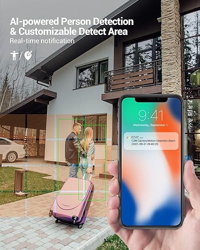 Miniatura 4 de EZVIZ Cámara de seguridad al aire libre, cámara WiFi 2k+, IP67 impermeable, visión nocturna a color, alertas de voz personalizables, detección de