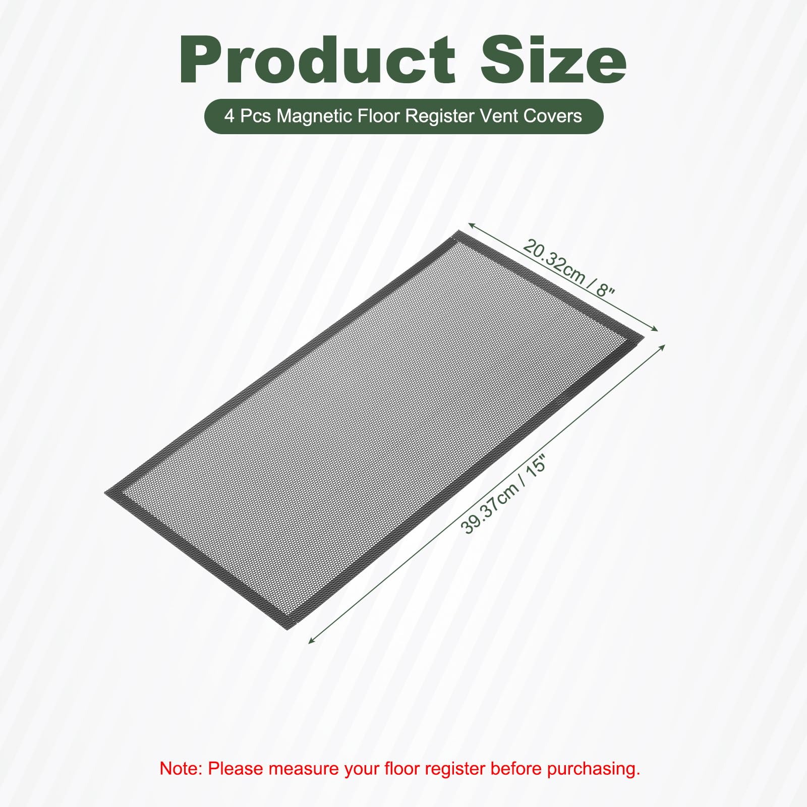 YOKIVE 4 Pcs Magnetic Floor Vent Covers, Floor Register Cover PVC Mesh Air Vent Screen Filters, Great for Home Floor Wall - Image 2