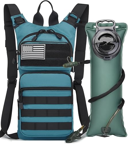 Miniatura 16 de ATBP Mochila de hidratación con aislamiento bolsa de agua con vejiga de 3 l de TPU, mochila táctica Molle de hidratación para senderismo, ciclismo,