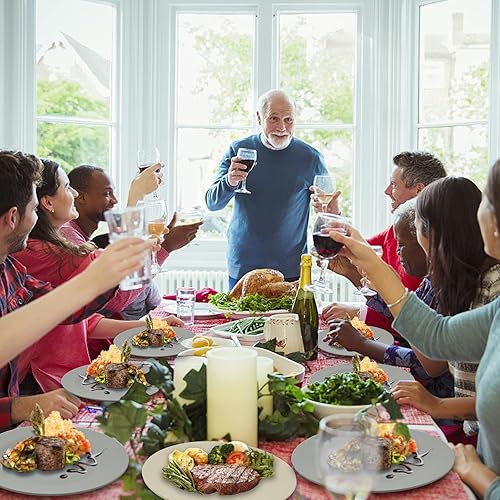 Miniatura 2 de Juego de 6 platos de paja de trigo de 11 pulgadas, juego de platos irrompibles con cepillo para lufa, placa de plástico reutilizable y ligera para