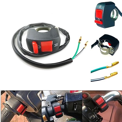 Miniatura 7 de color negro y rojo Kill Interruptor de encendido/apagado para ATV Motocicleta Scooter Dirt Bike w/7/8" 22 mm mango bar