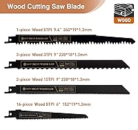 Vista 5 de S SATC Juego de hojas de sierra recíproca, 32 piezas, para metal y madera, hojas de podar, más hojas de sierra de calar