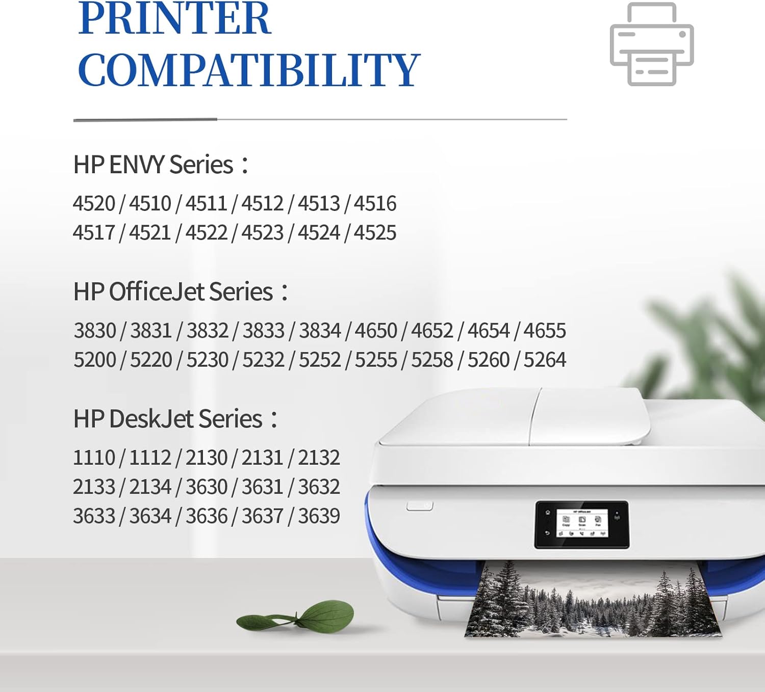 63XL Ink Cartridges Replacement for HP Ink 63 63XL Black Color Combo Pack Used to HP OfficeJet 3830 4650 5255 5258 4655 4652 3833 Envy 4520 4512 DeskJet 3630 2130 1112 Printer (1 Black,1 Tri-Color)