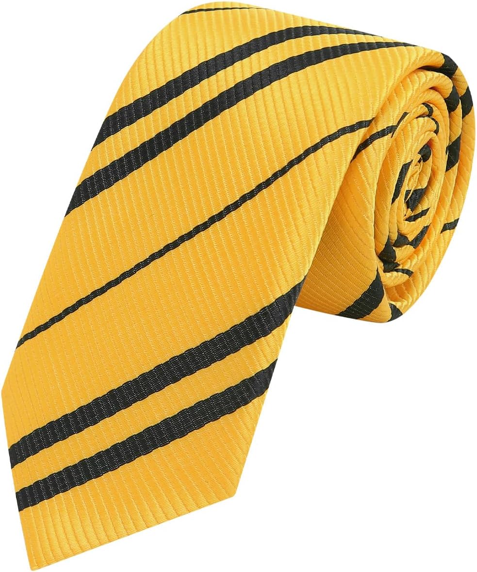 AUSKY 4 Packs Mens Necktie for Themed Party Costume Tie, Halloween Cosplay ties Unisex Adult Classic Striped Satin Toy Tie